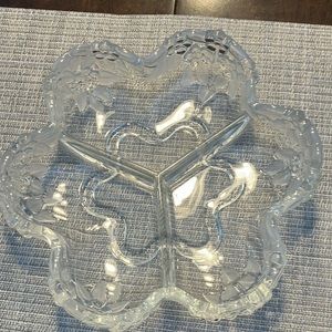 Carmen Mikasa Walther German Crystal 3-Part Divided Bowl.